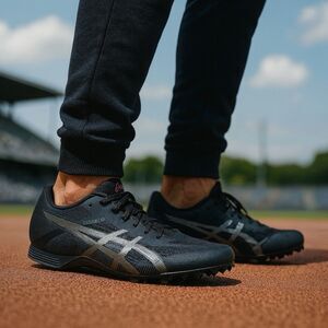 ASICS Hyper MD 8 Track & Field Spikes Mens 6 Black Stripes 1093A198-001 Athletic